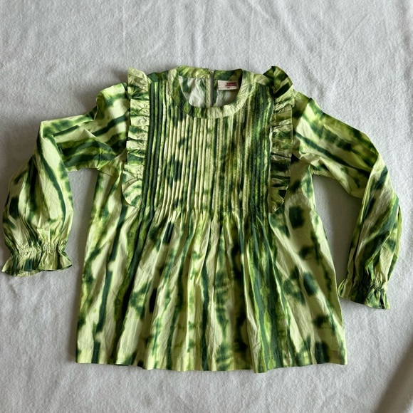 Anthropologie Samant Chauhan Emilia Ruffled Tie-Dye Blouse Women's Size M - Picture 4 of 9